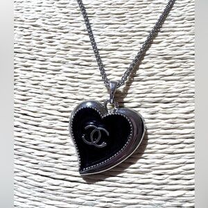 Glamorous Upcycled Heart Chanel Pendant